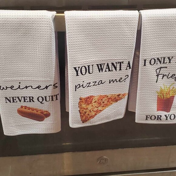 3 pc Foodie Kitchen Towel set - Picture 1 of 4